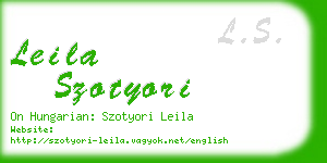 leila szotyori business card